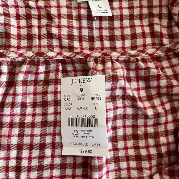 NWT JCrew Factory Flannel Squareneck Top Size L - Picture 5 of 5